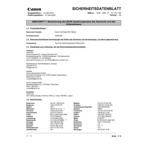 Toner Canon 1246C002 nero  1246C002